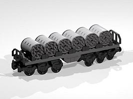 Набор LEGO MOC-5292 Вагон-платформа для перевозки катушек (12-колесная) v2