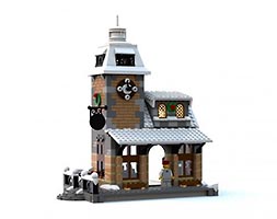 Набор LEGO MOC-5989 Железнодорожный вокзал в зимней деревне