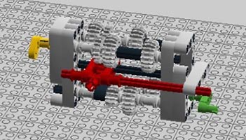 Набор LEGO MOC-6045 Трехступенчатая коробка передач с задней передачей