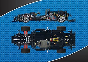 Набор LEGO MOC-6667 Mercedes-Benz AMG C63 DTM - manual chassis (only)