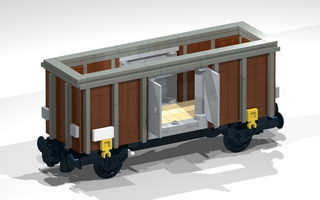 Набор LEGO MOC-8434 4-Wheel Open Wagon (SNOT, brown)