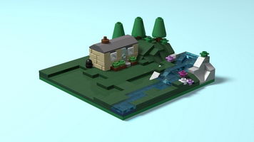 Набор LEGO Коттедж на склоне холма (микро-сцена)