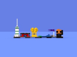 Набор LEGO Мини город и статуя