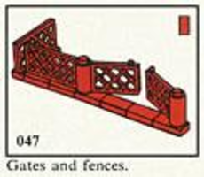 Набор LEGO 047 Ворота и изгороди + красная базовая пластина 10 x 10