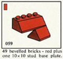Набор LEGO 059 49 кирпичиков в ассортименте и базовая пластина 10 x 10