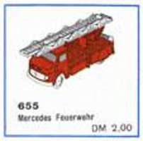 Набор LEGO 655-2 Пожарная машина Мерседес, масштаб 1:87