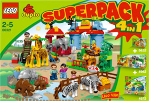 Набор LEGO 66321 Дупло Суперпак 4 в 1 (4962, 4972, 5632, 5635)