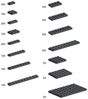 Набор LEGO 970100 Черные пластины - 165 штук