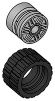 Набор LEGO 991331 Small Wide Tire & Hub (Pack of 8 each)